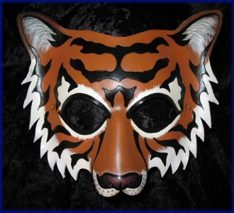 1960's Leather Wrapped Tiger Sculpture